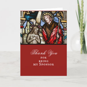 Carte Baptême adulte Commanditaire Godparent Merci