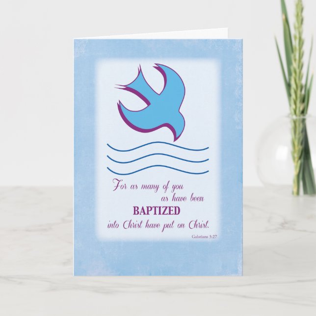 Carte Baptême adulte sur bleu (Devant)