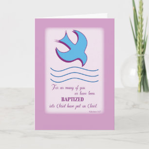 Carte Baptême adulte sur rose