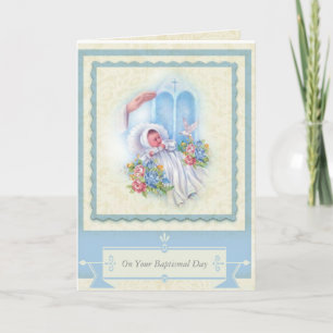 Carte BAPTÊME Bébé Roses Bénédiction