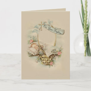 Carte Baptême Blessure Bébé avec Croix