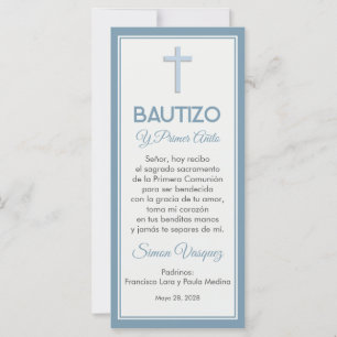 Carte Baptême et premier Signet minimaliste d'anniversai