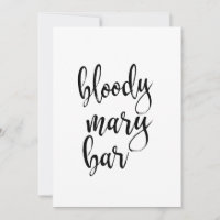 Bar Bloody Mary Panneau d'affordable calligraphie