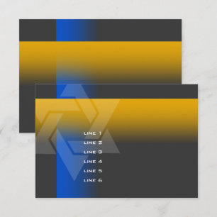 Carte Bar Mitzvah Blue and Yellow on Any Color