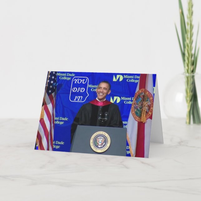 Carte Barack Obama - Carte-m d'obtention du diplôme (Devant)