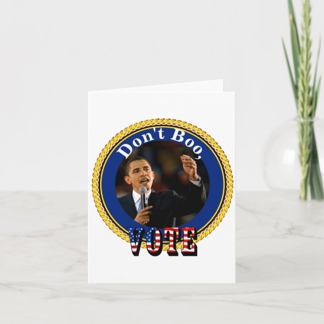Carte Barack Obama Ne votez pas Boo  (Devant)