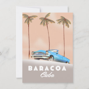 Carte Baracoa Cuba Antique voiture