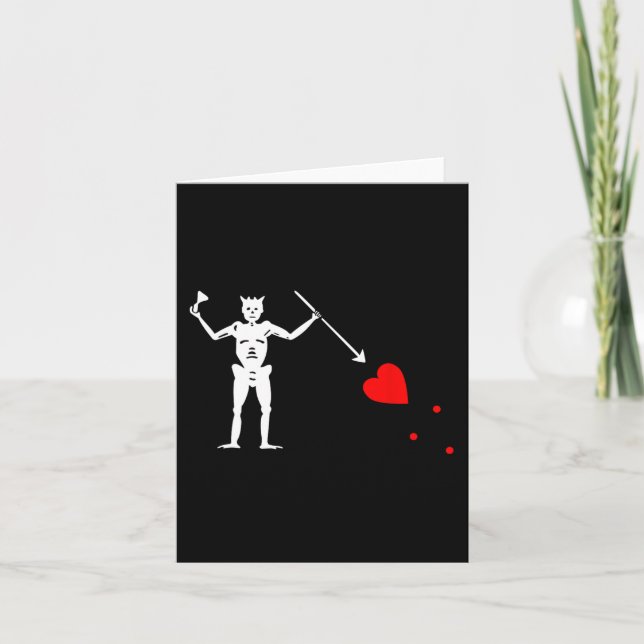 Carte Barbe noire Jolly roger Drapeau Pirate Squelette H (Devant)