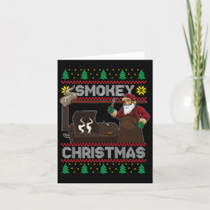 Carte Barbecue Père Noël Grilling Roast Sur Fumeur Fumeu