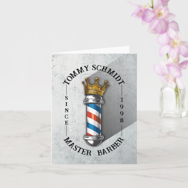 Carte Barber Hair Shop King Crown Barber Pole Hair Salon (Orchidée)