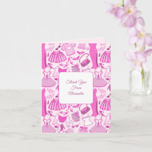Carte Barbiecore Motif de mode rose et rose chaud