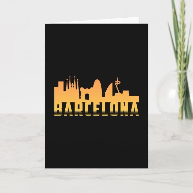 Carte Barcelona Espagne City Skyline Ville Ville Paysage (Devant)