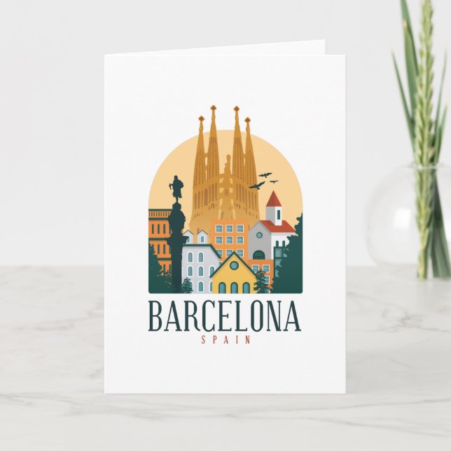 Carte Barcelone Espagne Cute Espagne Voyage cadeau espag (Devant)