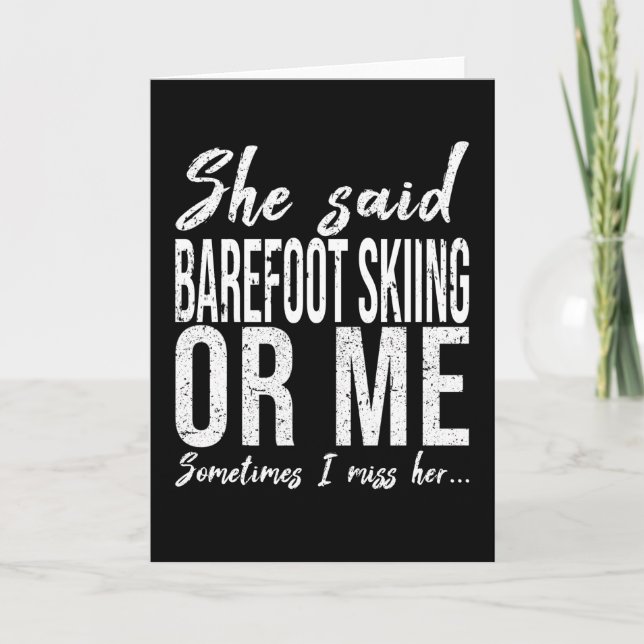 Carte Barefoot Ski drôle idée cadeau (Devant)
