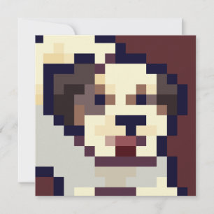 Carte Barking puppy pixel art card