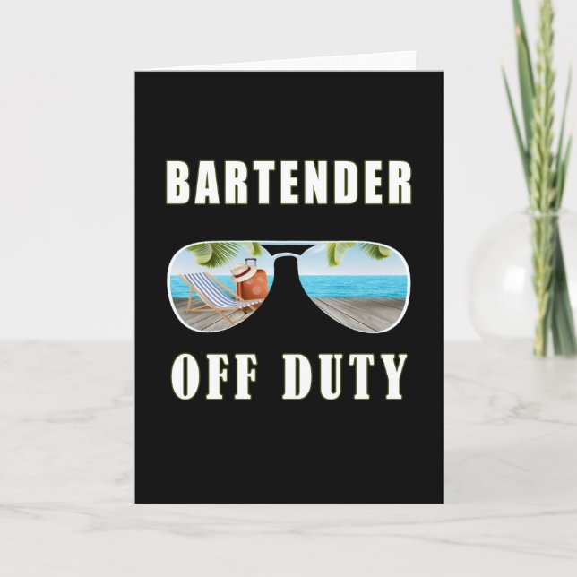 Carte Barman de service lunettes de soleil de plage de p (Devant)