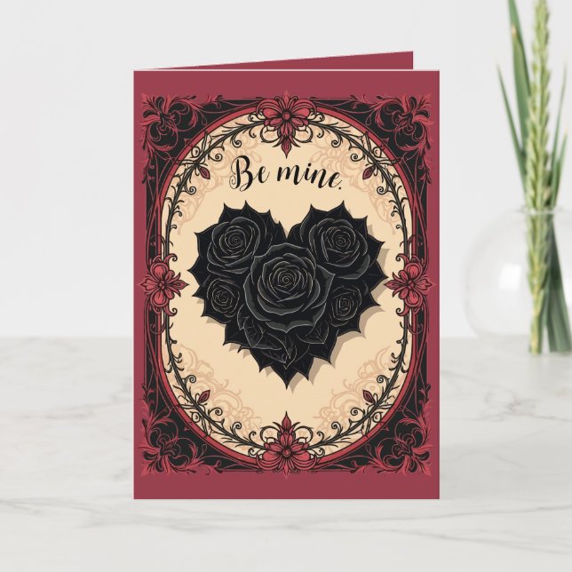 Carte Baroque et Roses Noires Gothiques (Devant)