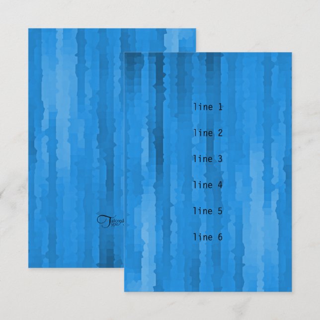 Carte Barre Mitzvah Blue Techno Streaks (Devant / Derrière)