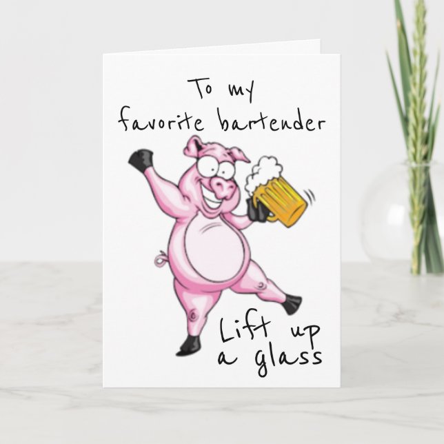CARTE **BARTENDER** PRÊT À CÉLÉBRER **CARTE D'ANNIVERSAI (Devant)