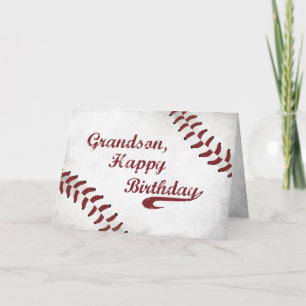 Carte Base-ball grunge d'anniversaire de petit-fils