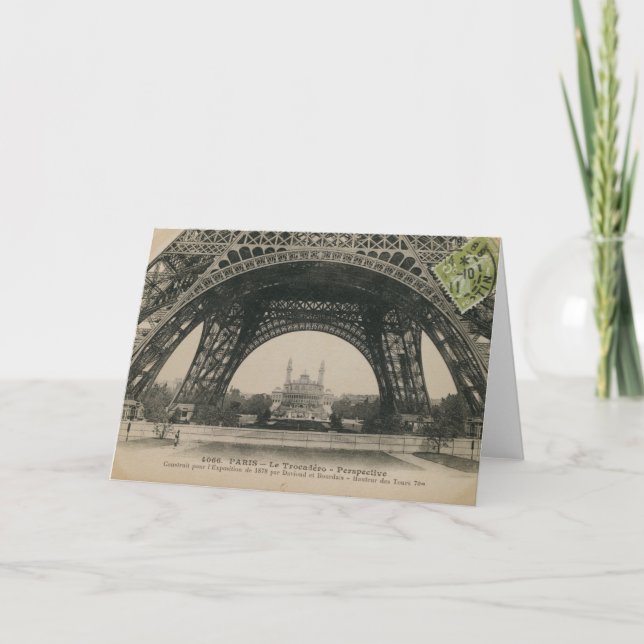 Carte Base tour Eiffel noir et blanc (Devant)