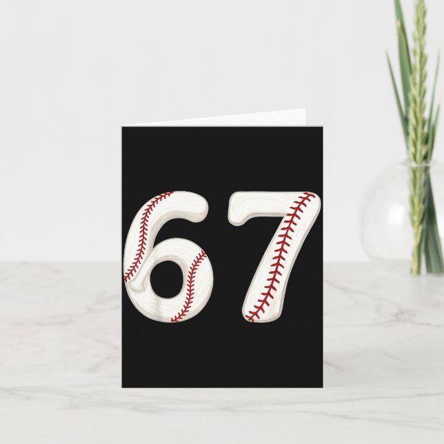 Carte Baseball 67 Number Funny Six Seven Gen Alpha Meme  (Devant)