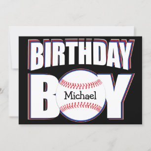 Carte Baseball Anniversaire Garçon Custom Baseball Nom d