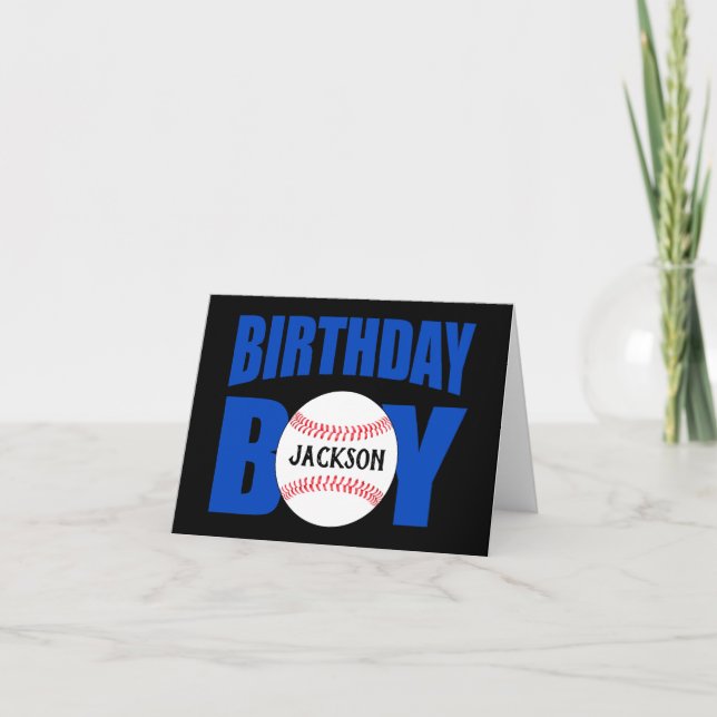 Carte Baseball Anniversaire Garçon Custom Baseball Nom d (Devant)