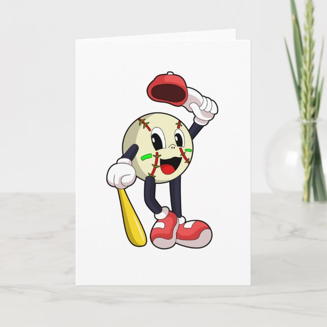 Carte Baseball avec batte de baseball (Devant)