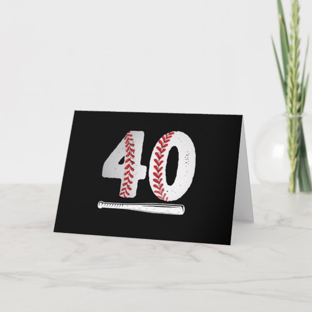 Carte Baseball Cadeau 40e Anniversaire (Devant)