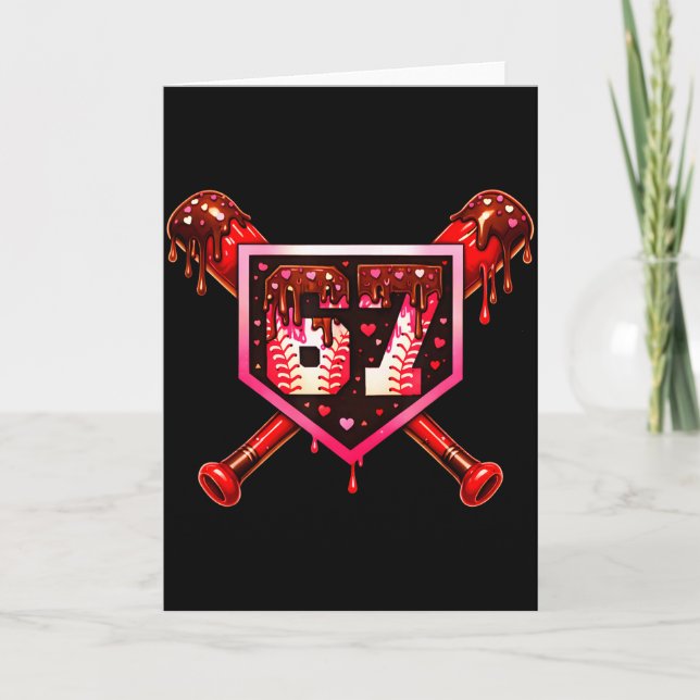 Carte Baseball Chocolate Drip 67 Saint-Valentin Amour Co (Devant)