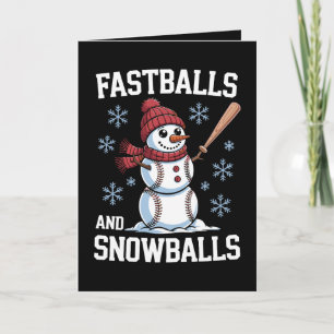 Carte Baseball De Balle Rapide Et Boules De Neige Bonhom