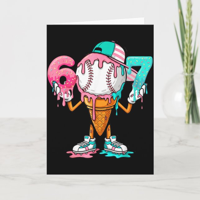 Carte Baseball Drip Number 67 Player Or 67th Birthday  (Devant)