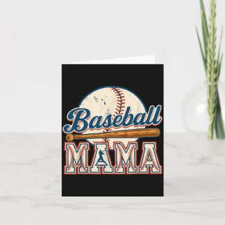 Carte Baseball Maman Vintage Saison de Baseball Jour de 