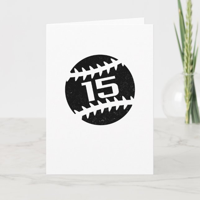 Carte Baseball Numéro 15 Anniversaire (Devant)