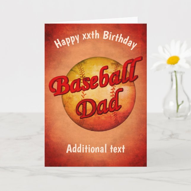Carte Baseball Papa mignon Anniversaire (Petite plante)