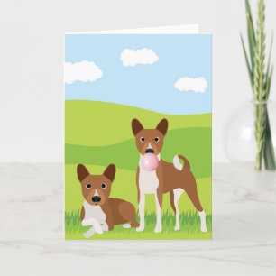 Carte Basenji Hound Chien Animal Buble Gum