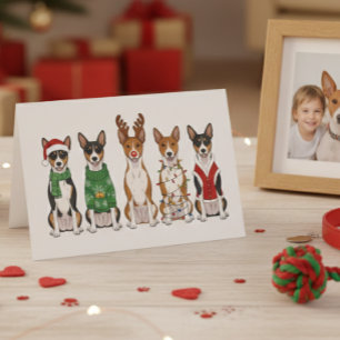 Carte Basenjis de Noël