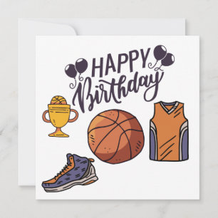 Carte Basket avec Joyeux anniversaire sur arrière - plan