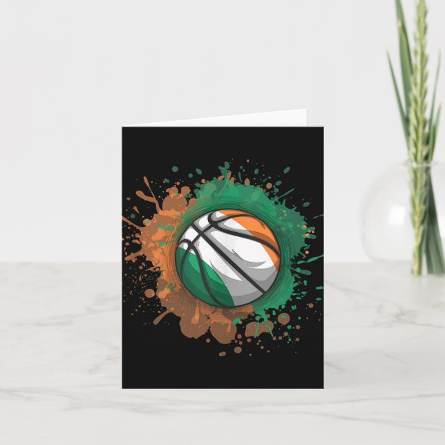Carte Basket-ball avec Débardeur drapeau Irlande (Devant)