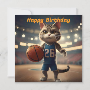 Carte "Basket-ball avec un côté de la Catitude"