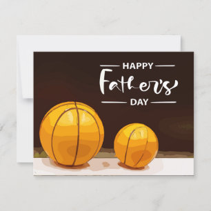 Carte Basket-ball Fête des Pères avec gros ballon et pet
