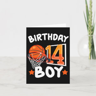 Carte Basket-ball j'ai 14 ans 14e anniversaire garçon dé