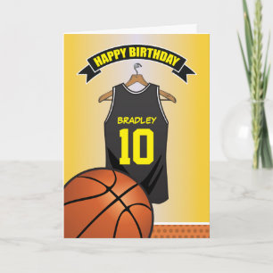 Carte Basket-ball Jersey Jaune Noir Anniversaire