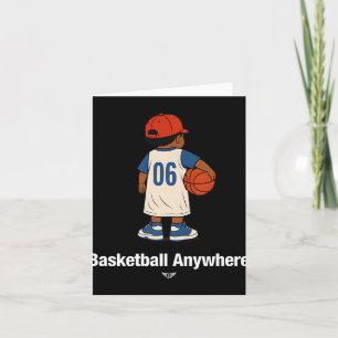 Carte Basket-ball mignon n'importe où avec un enfant de