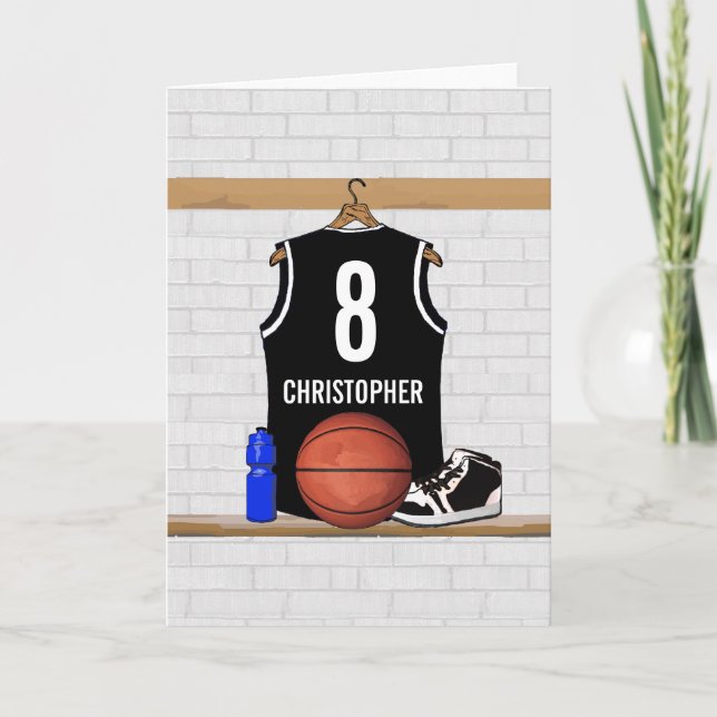 Carte Basket-ball noir et blanc du Jersey (Devant)