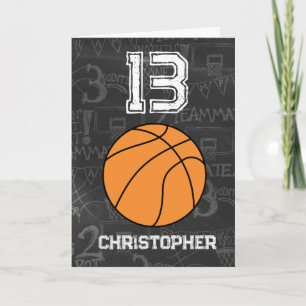 Carte Basket-ball personnalisé 13e anniversaire