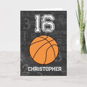 Carte Basket-ball personnalisé 16e anniversaire