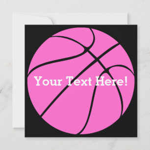 Carte Basket-ball rose personnalisé