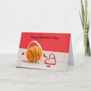 Carte Basket-ball Saint-Valentin Basket-ball avec amour